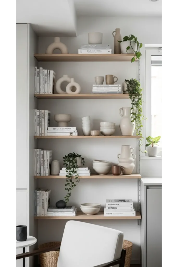 25 Modern Apartment Decor Ideas for Stylish Small Spaces 26 Curated Shelf Styling
