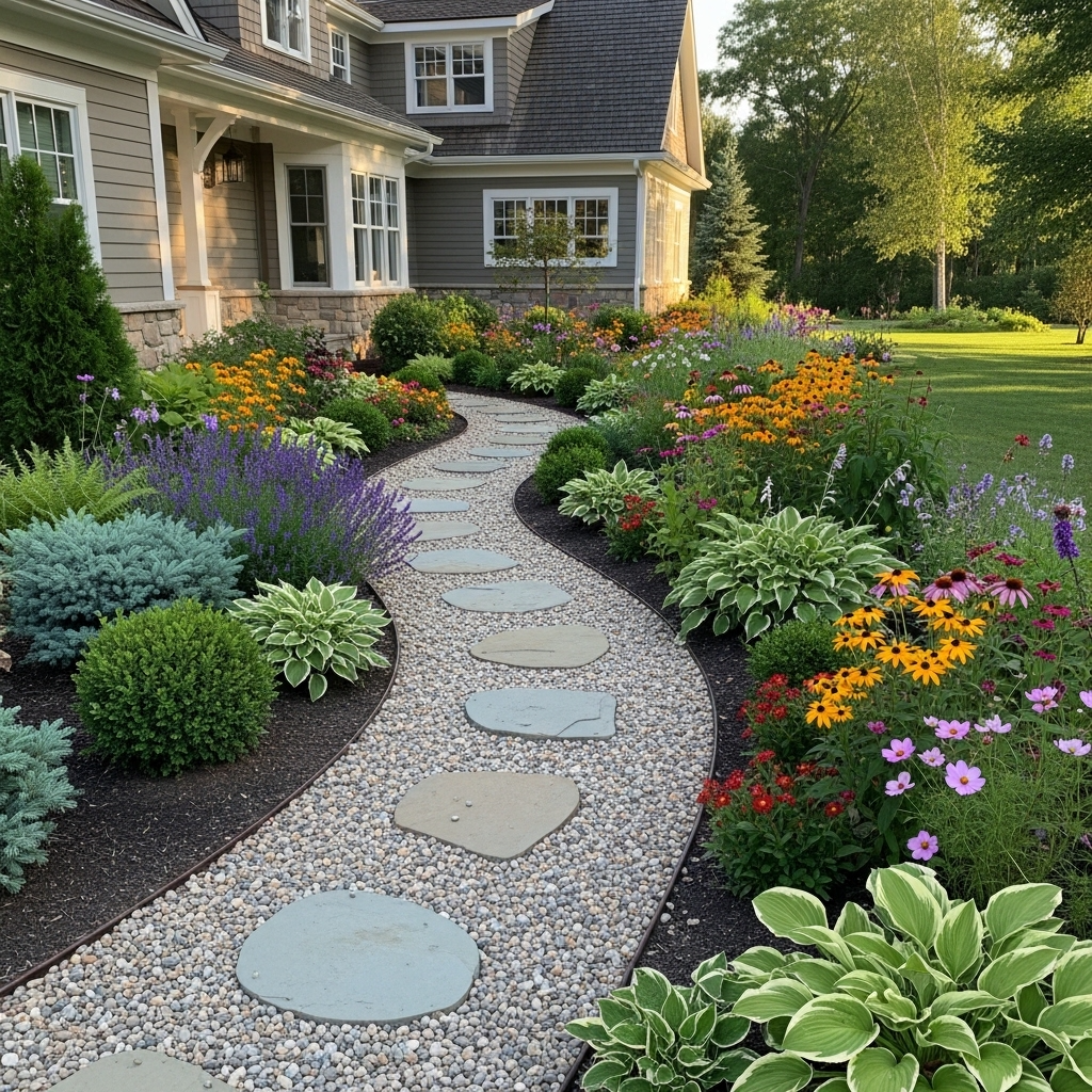 Decorative Gravel Side Paths for Function and Style