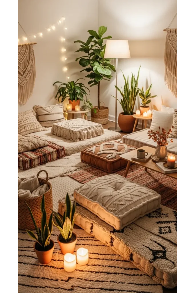 Aesthetic Living Room Decor Without Sofa Ideas 23 2 Floor Seating Lounge Setup