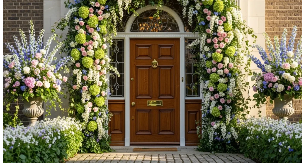 Spring Door Ideas for Fresh Home Style 23 22 Floral Arch Door Entry