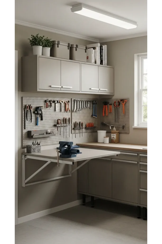 Foldable Workbench for Multi Use Space