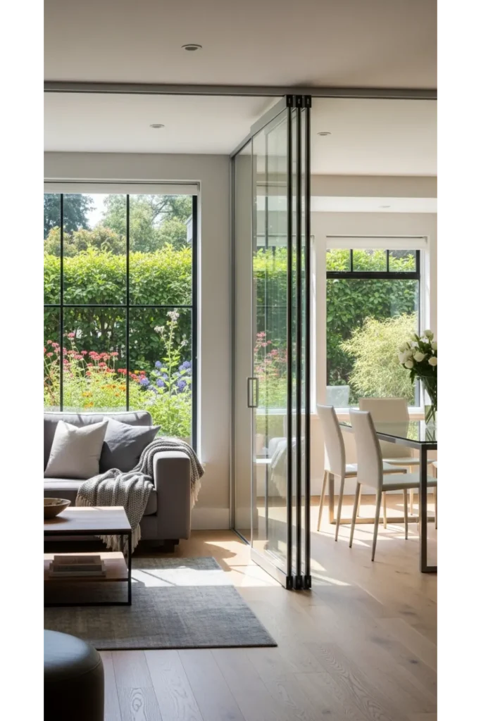 Living Room Partition Glass Design Interiors 23 Ideas 20 Folding Glass Partition