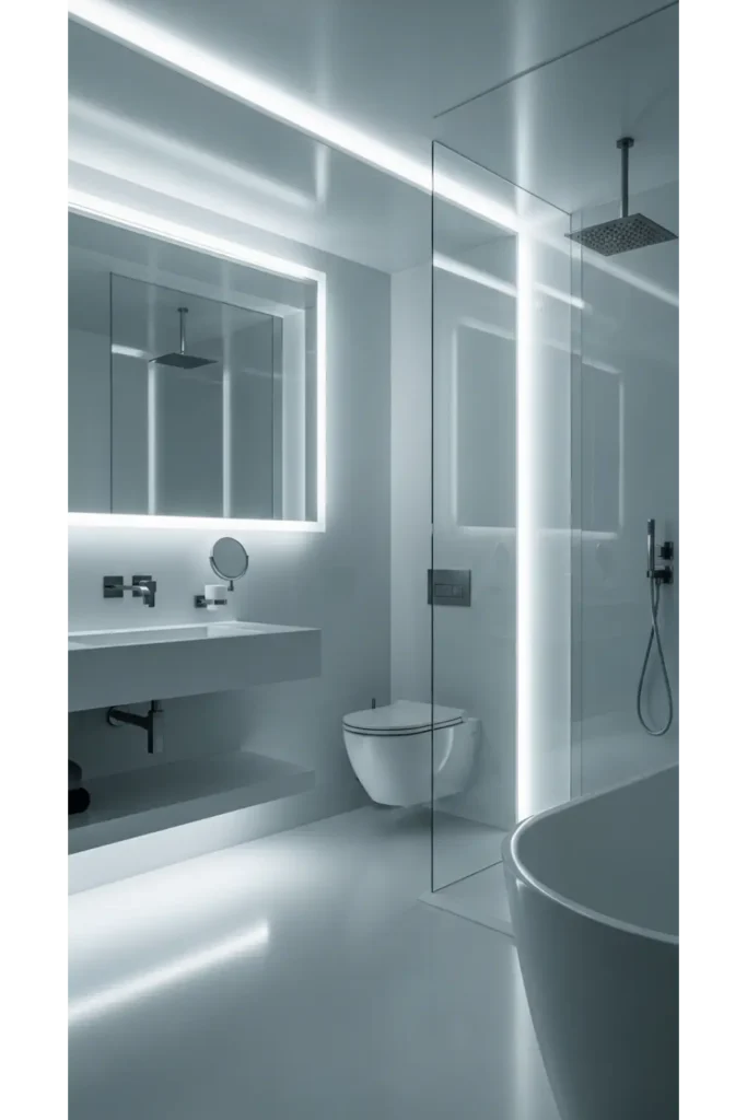 Futuristic Soft Minimal Bathroom