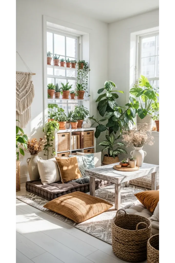 Aesthetic Living Room Decor Without Sofa Ideas 23 24 Green Living Space with Floor Seating