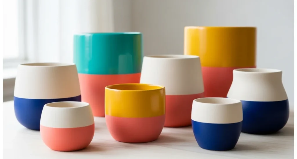 Half-Dipped Painted Flower Pots