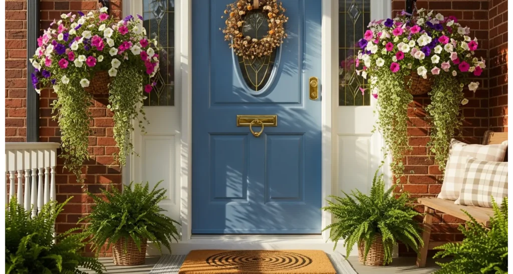 Spring Door Ideas for Fresh Home Style 23 9 Hanging Basket Spring Door Accent