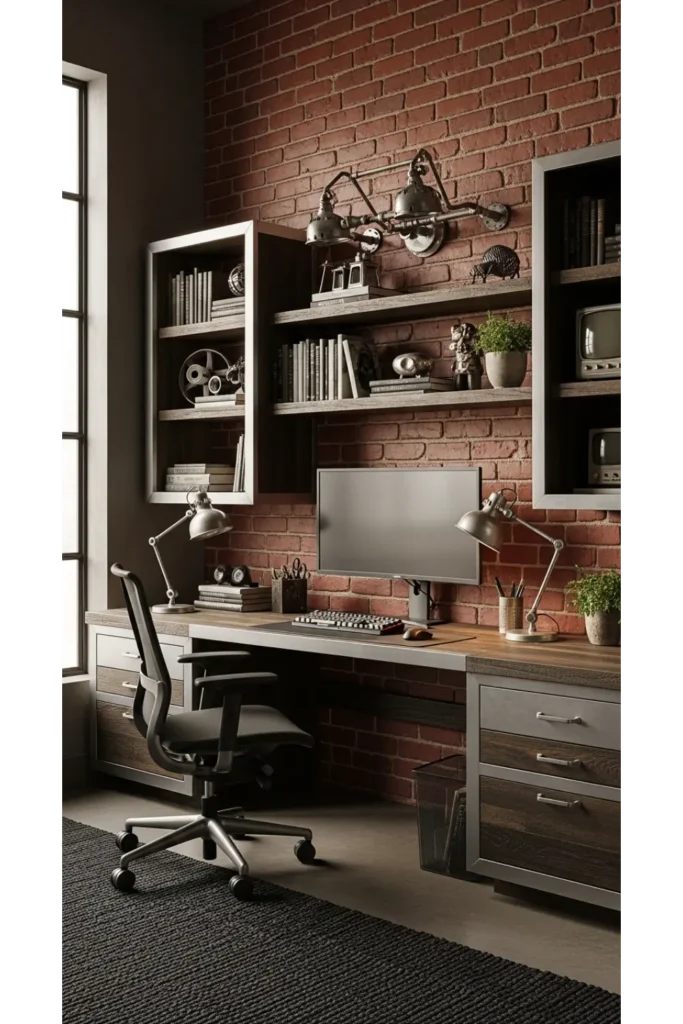 Industrial Style Built In Office