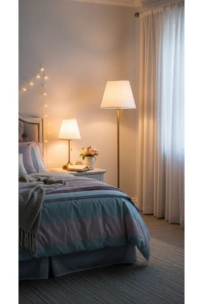 Layered Cozy Lighting Setup