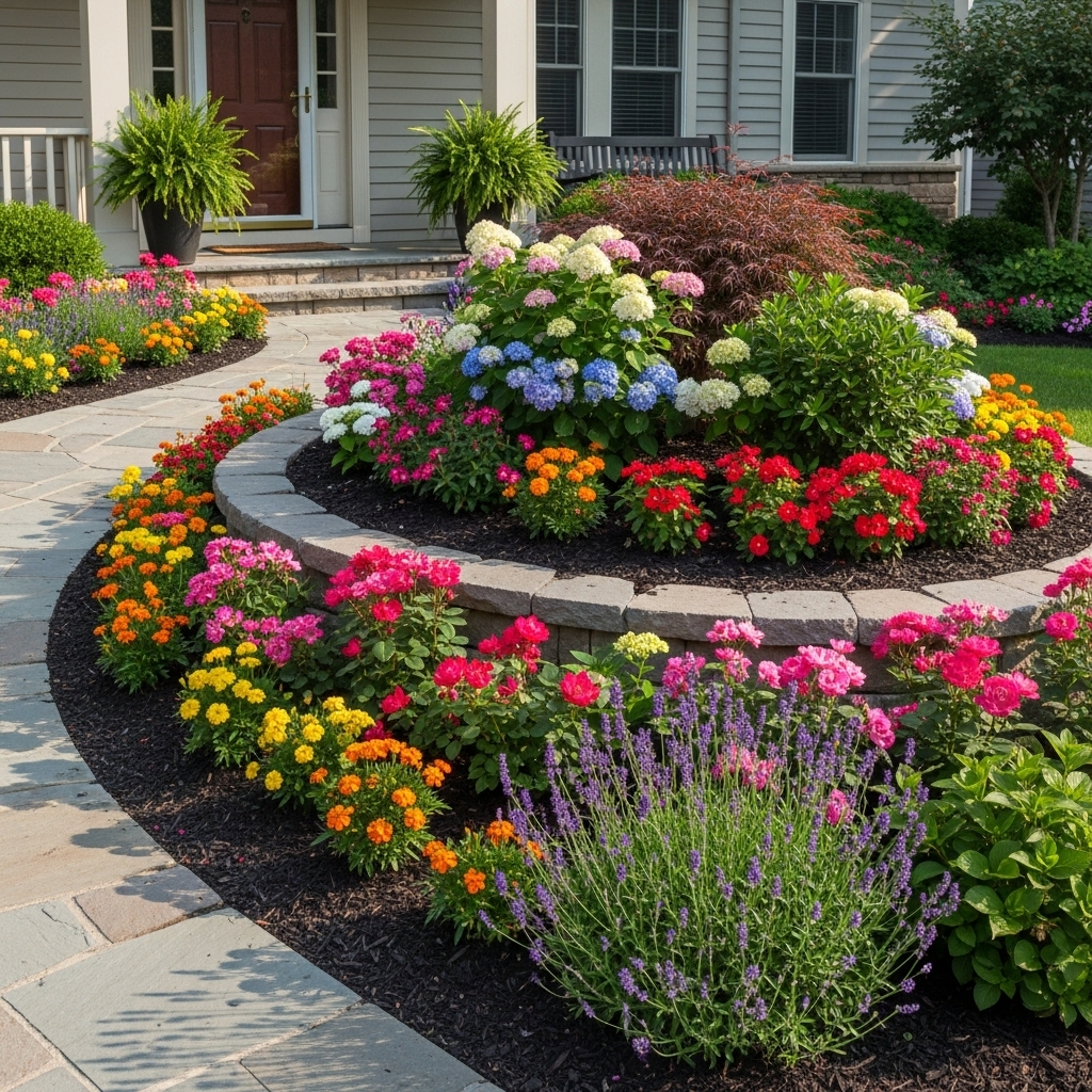 Layered Entry Garden Beds