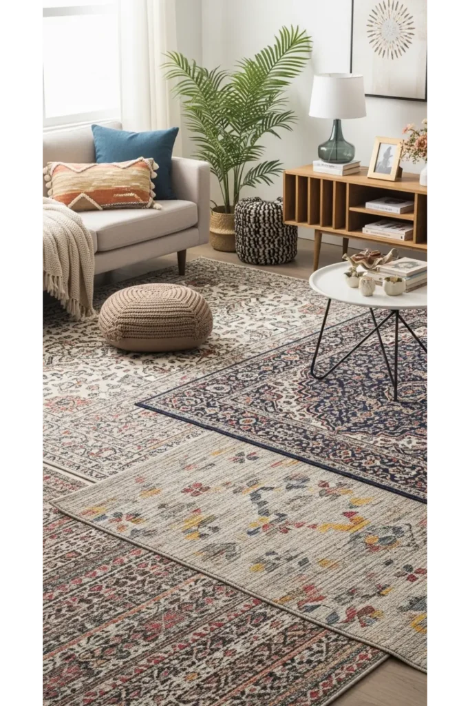 Layered Rugs Look