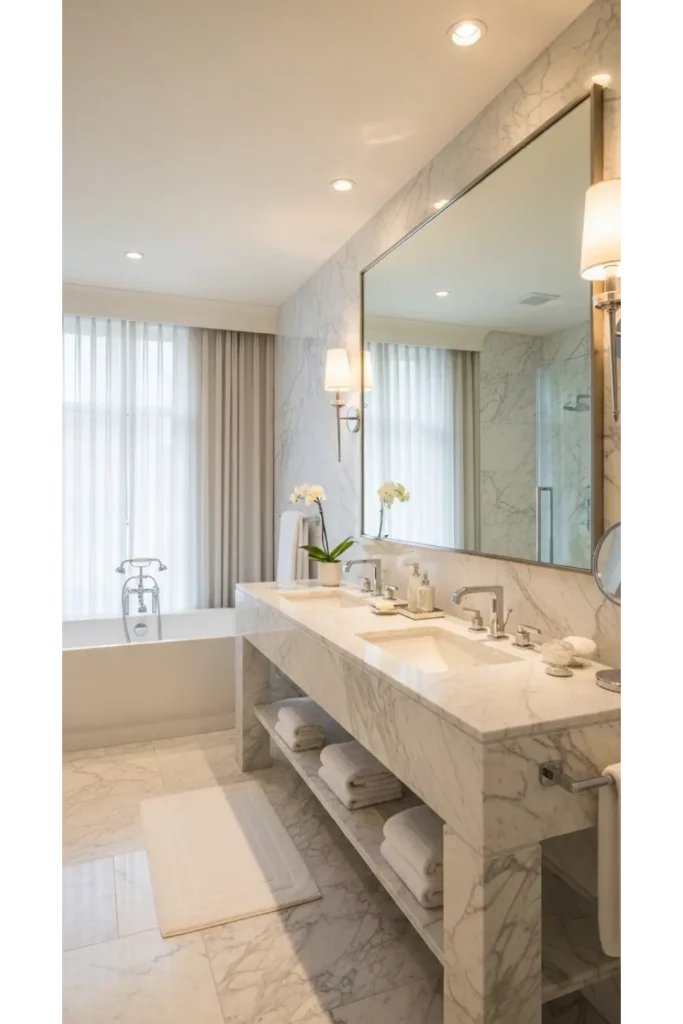 30 Magical Bathroom Ideas to Save Today 20 Marble Luxe Finish