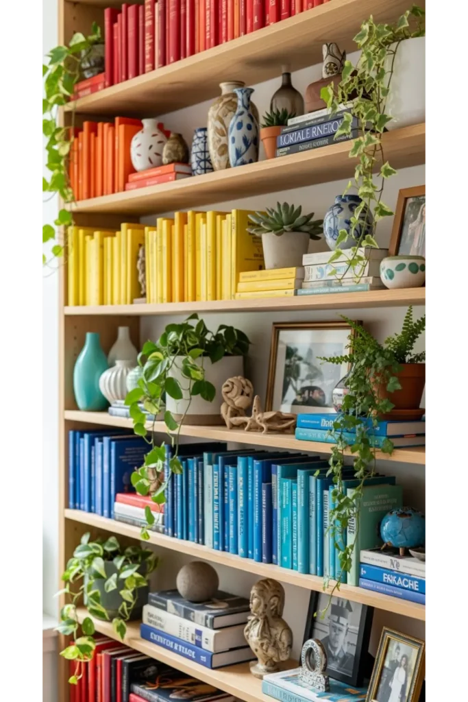 Maximalist Bookshelf Styling
