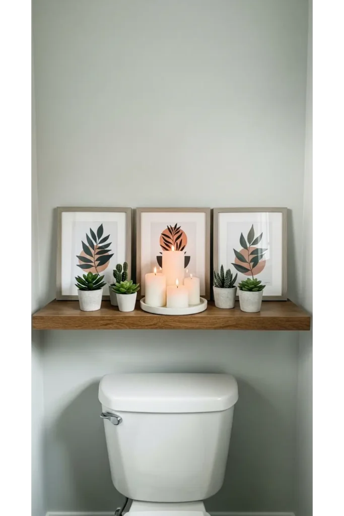 Mini Gallery Shelf Above Toilet