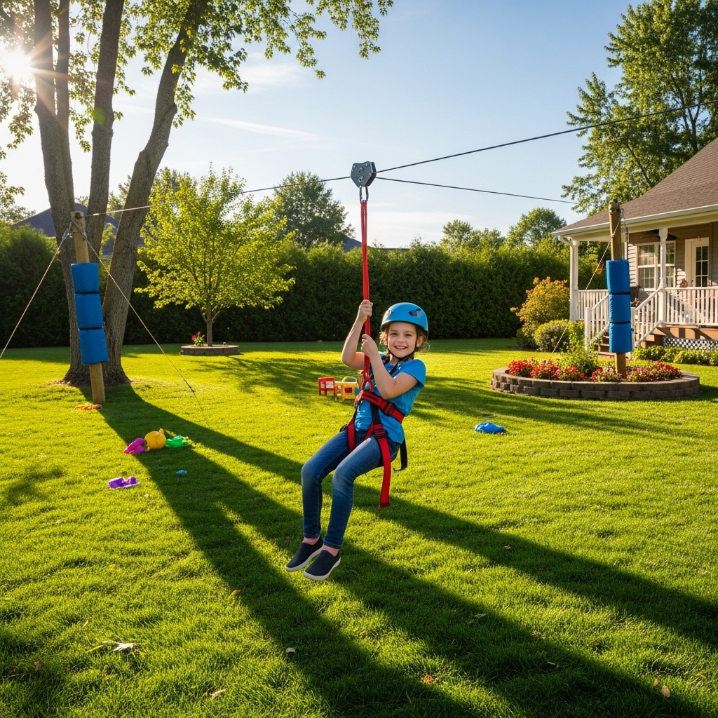 Mini Zip Line for Thrill and Motion