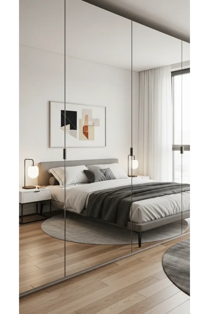 25 Modern Apartment Decor Ideas for Stylish Small Spaces 22 Mirror Closet Doors