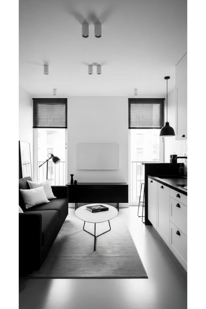 25 Modern Apartment Decor Ideas for Stylish Small Spaces 13 Monochrome Color Scheme
