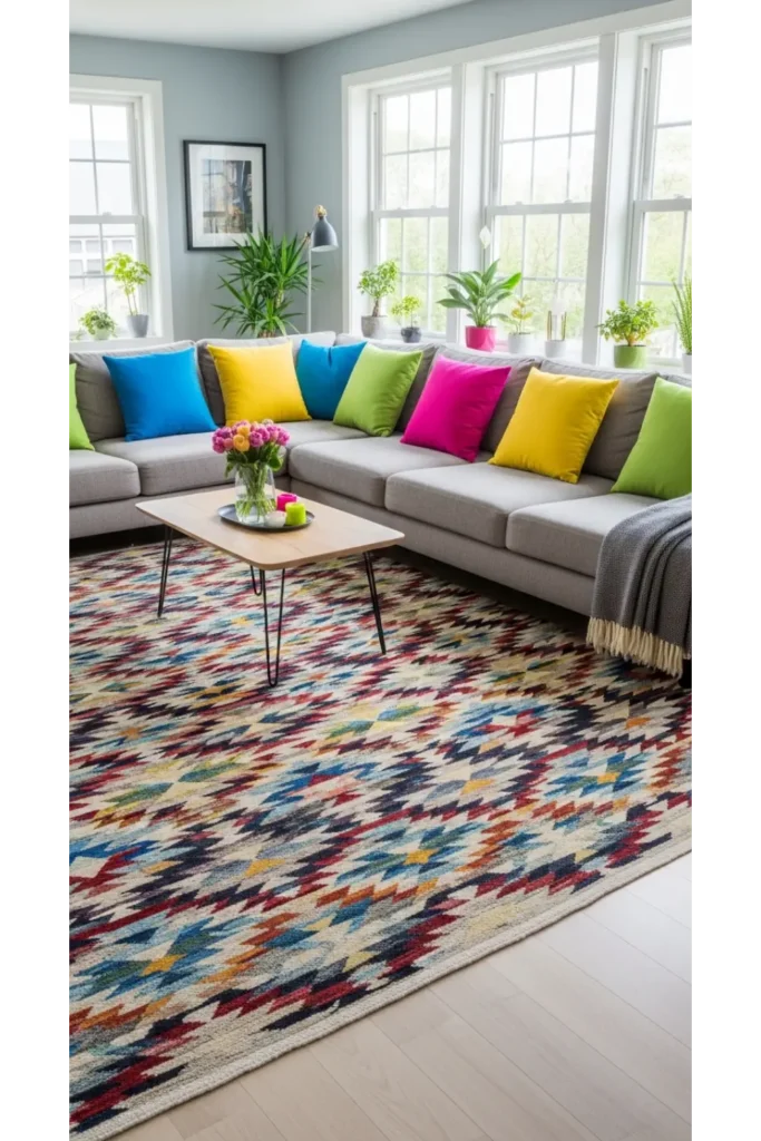 Multi Colored Rugs as Anchors