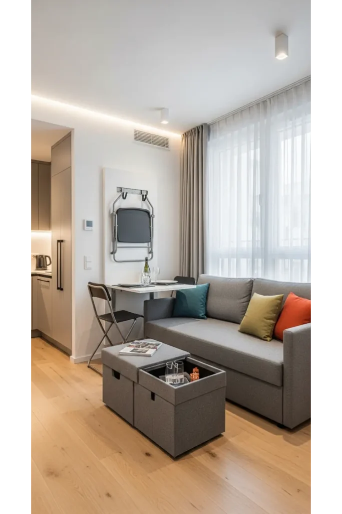 25 Modern Apartment Decor Ideas for Stylish Small Spaces 3 Multi Functional Furniture Setup