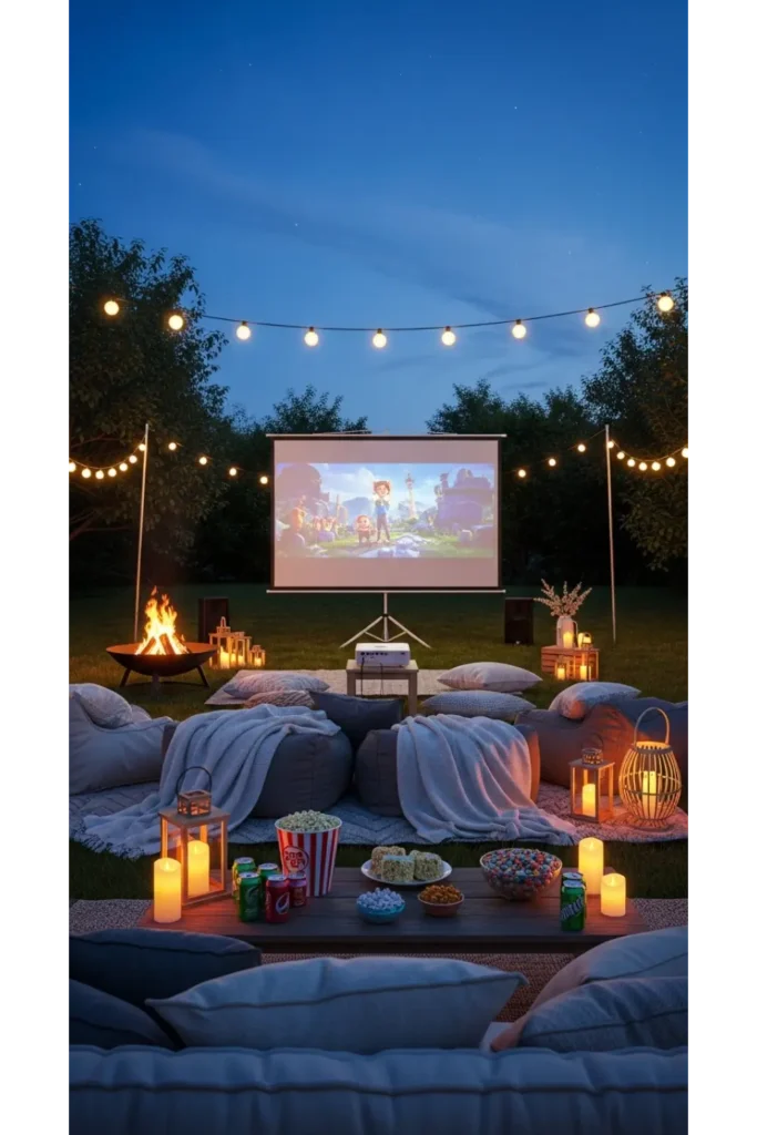 Outdoor Furniture Sets to Upgrade Your Backyard 21 17 Outdoor Movie Night Setup
