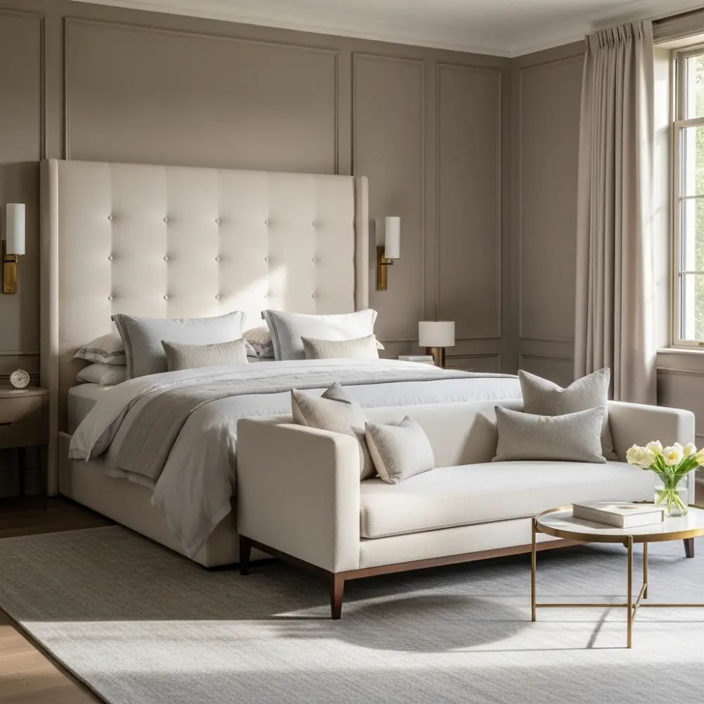 Oversized Upholstered Headboard for Soft Drama