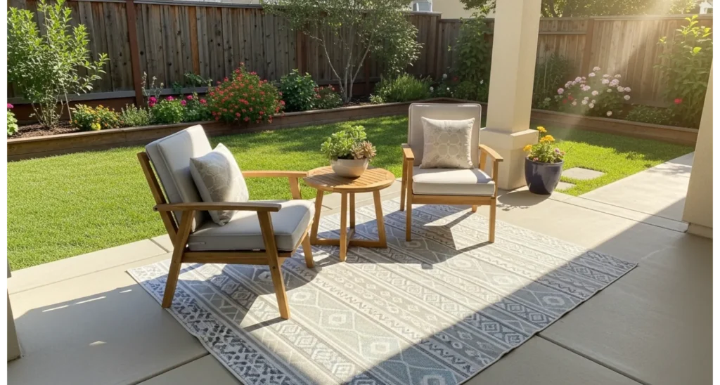 Back Patio Ideas Concrete: 23 Stylish Upgrades 10 Painted Concrete Patio Refresh
