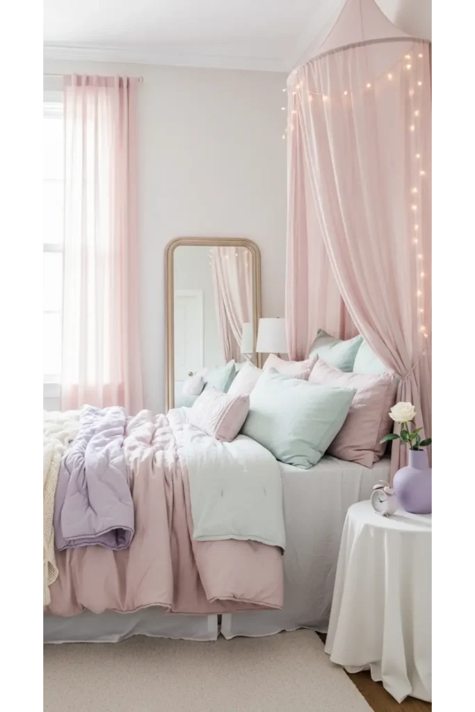 18+ Enchanting Princess Bedroom Ideas for Kids 5 Pastel Dream Color Palette