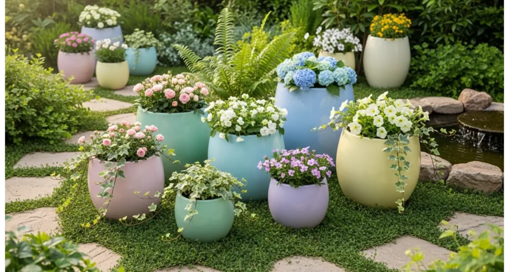 Pastel Soft Tone Painted Flower Pots