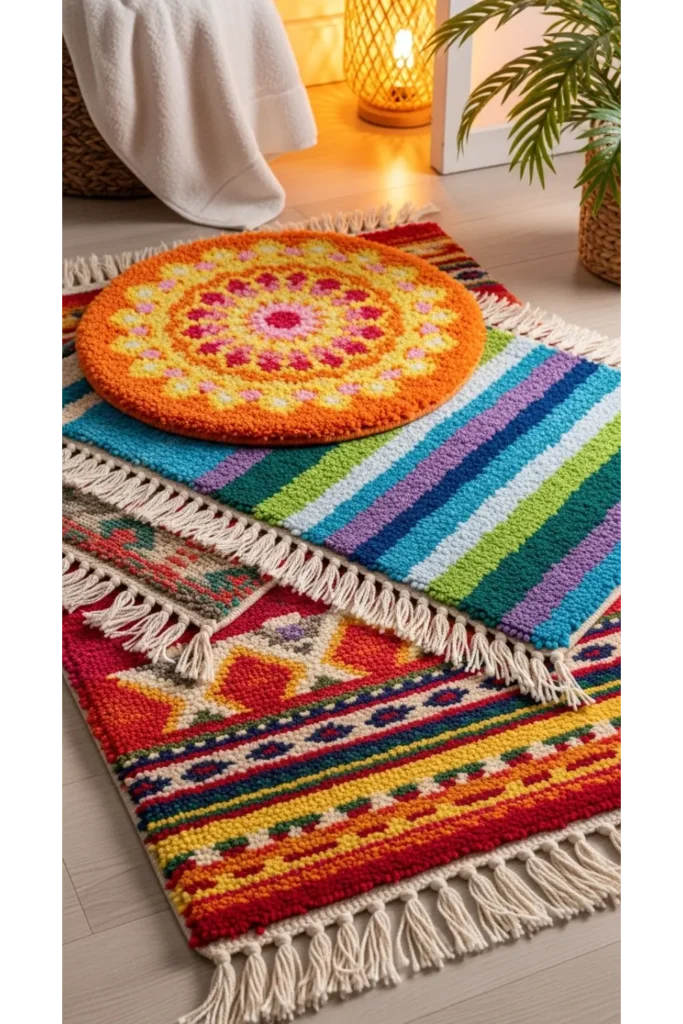 Patterned Floor Mats Layering