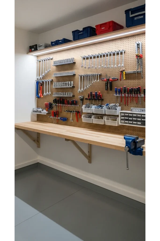 Pegboard Wall System for Flexible Storage