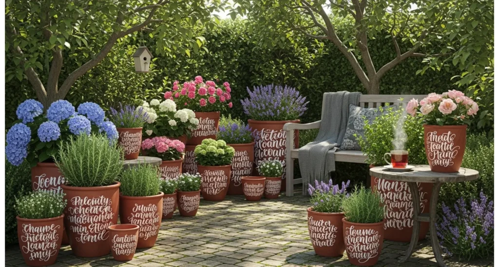  Quote and Typography Painted Flower Pots
