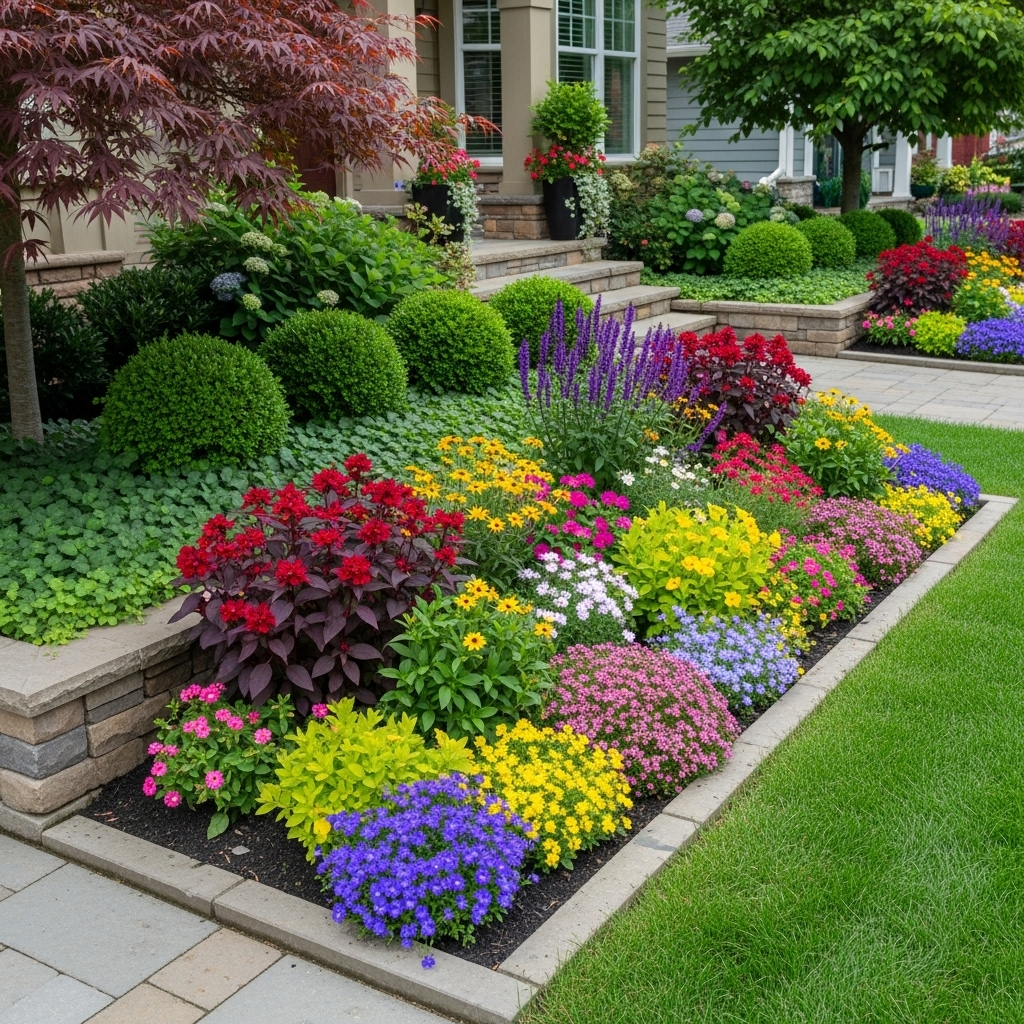 Raised Flower Beds for Added Depth