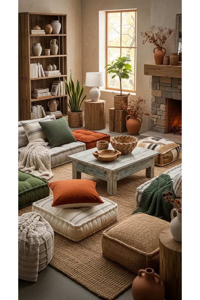 Aesthetic Living Room Decor Without Sofa Ideas 23 18 Rustic Floor Seating Style