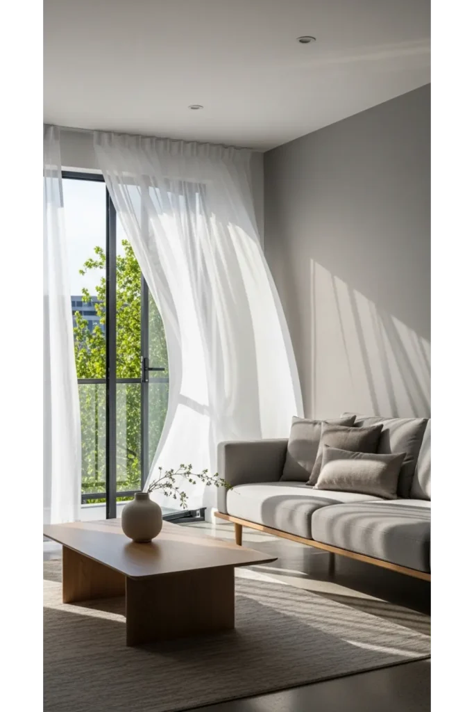 25 Modern Apartment Decor Ideas for Stylish Small Spaces 24 Soft Curtain Styling