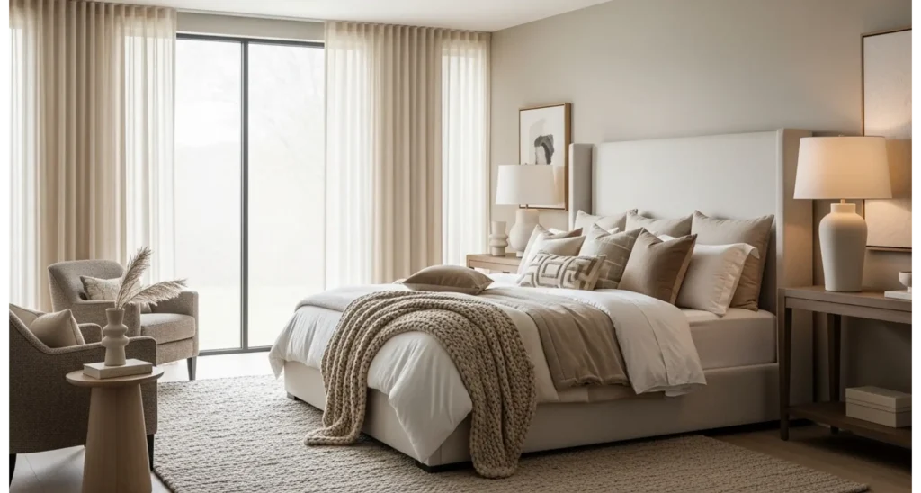 Neo-classical master bedroom ideas: 23 Luxe Tips 18 Soft Neutral Color Layering