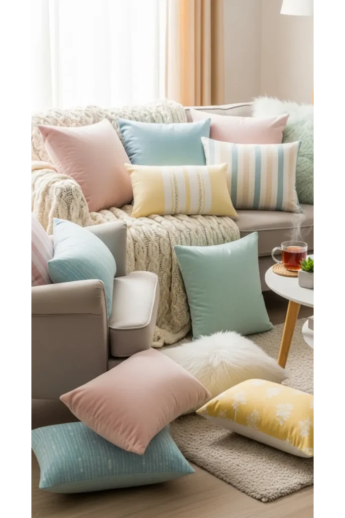 18+ Enchanting Princess Bedroom Ideas for Kids 19 Soft Plush Seating Area