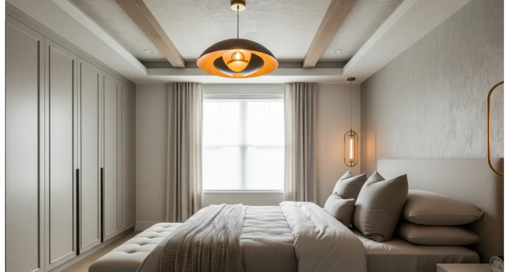 Statement Ceilings and Soft Vertical Design Add Depth