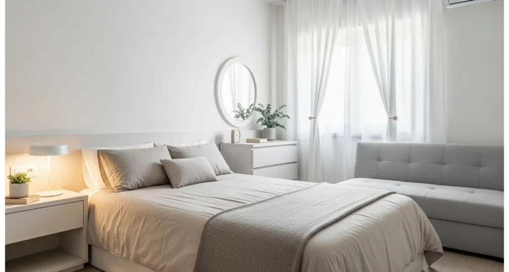 Use Light Colors to Open Up an Extremely Small Bedroom