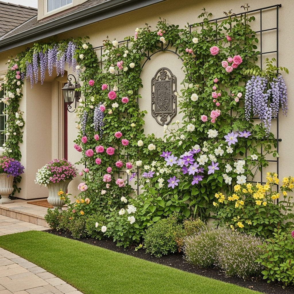 Vertical Trellis Accents for Blank Walls