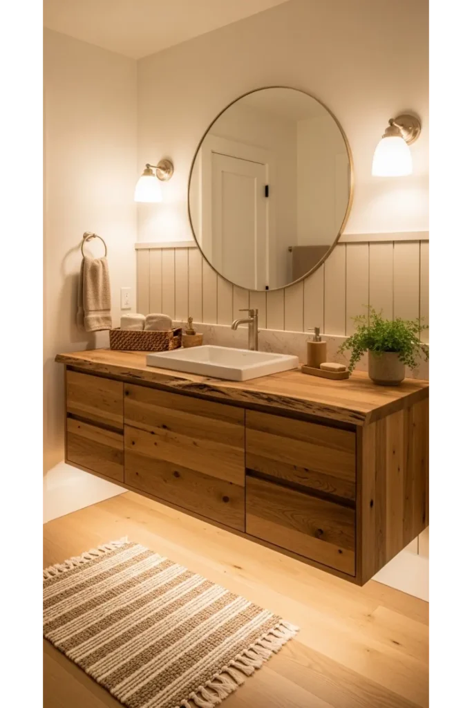 30 Magical Bathroom Ideas to Save Today 12 Warm Wooden Accents
