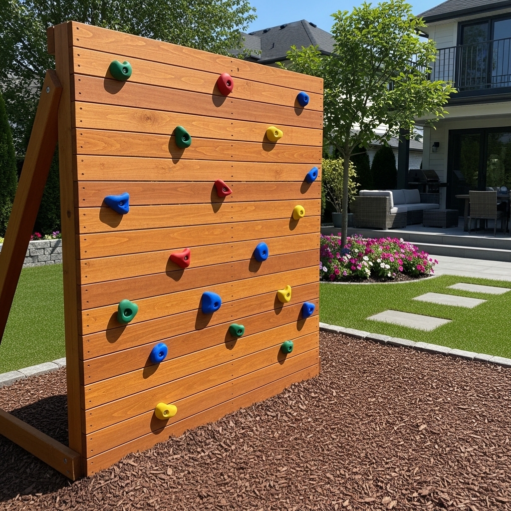 Wooden Climbing Wall Adventure Corner