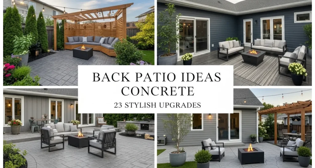 Back Patio Ideas Concrete: 23 Stylish Upgrades 1 back patio ideas concrete