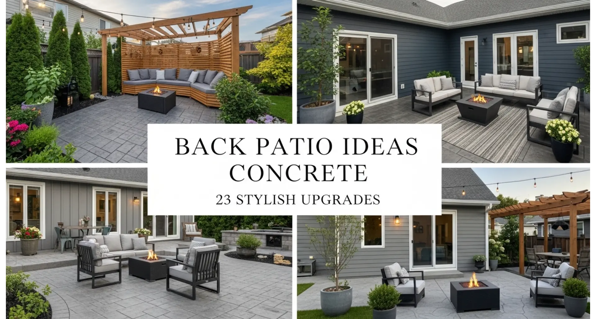 Back Patio Ideas Concrete: 23 Stylish Upgrades 1 back patio ideas concrete